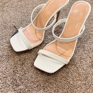 Forever 21 White Heels Modern Slip-On